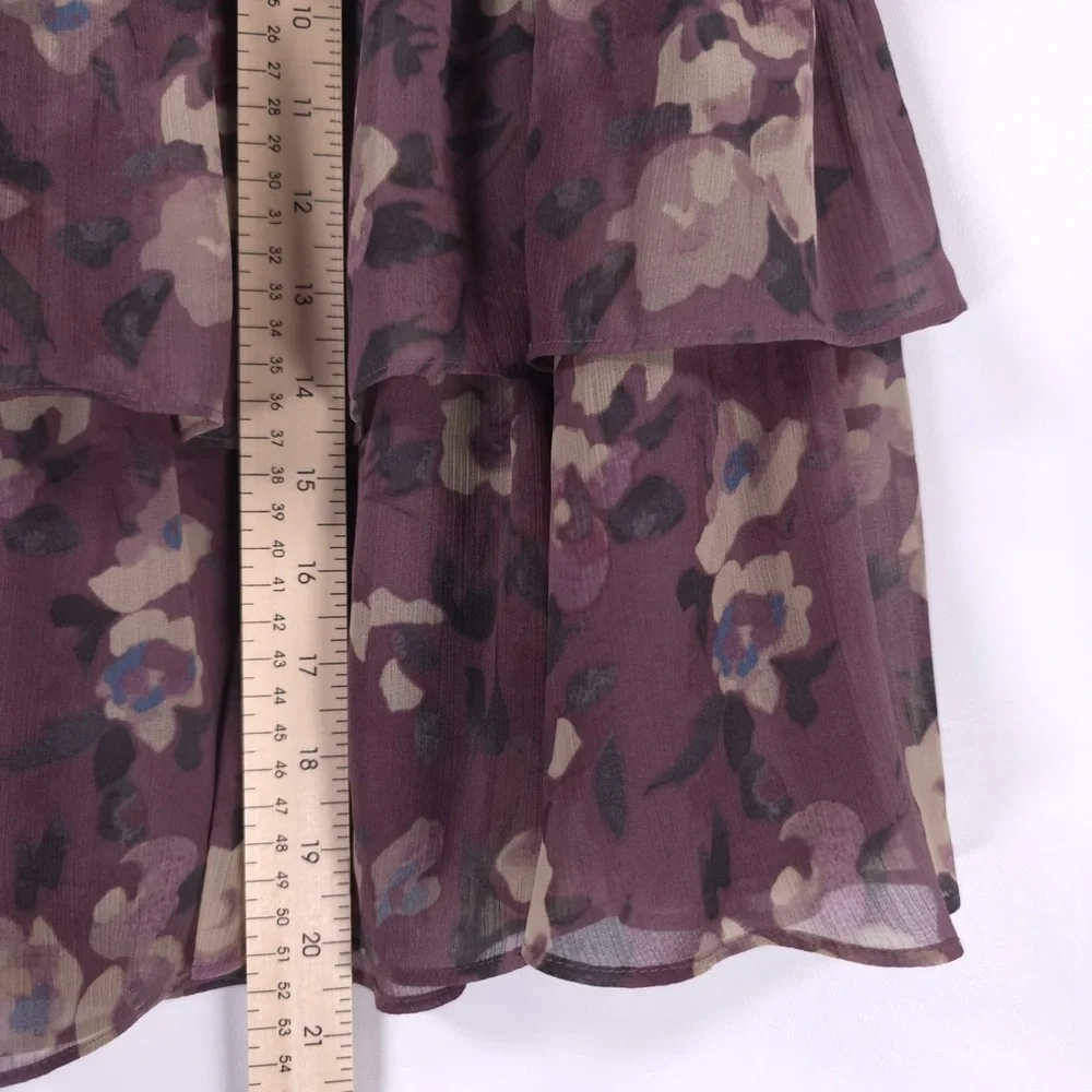 NWT LAUREN RALPH LAUREN Floral Crinkle Georgette Miniskirt‎ Purple Multi Size 8